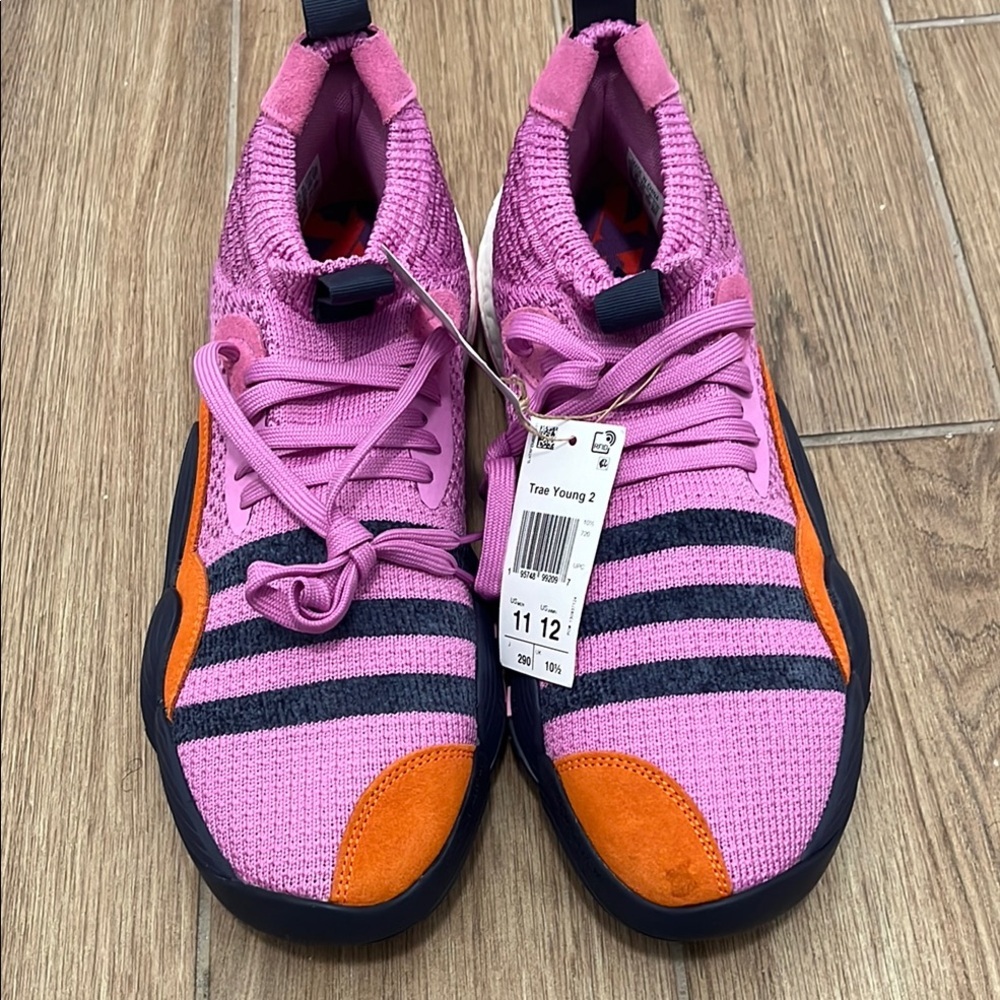 Adidas Pink and Orange High-Top Athletic Shoes